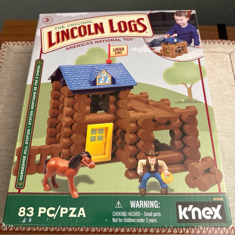 The Original Lincoln Logs Horseshoe Hill Station 83 Pc Set #00848. New Sealed